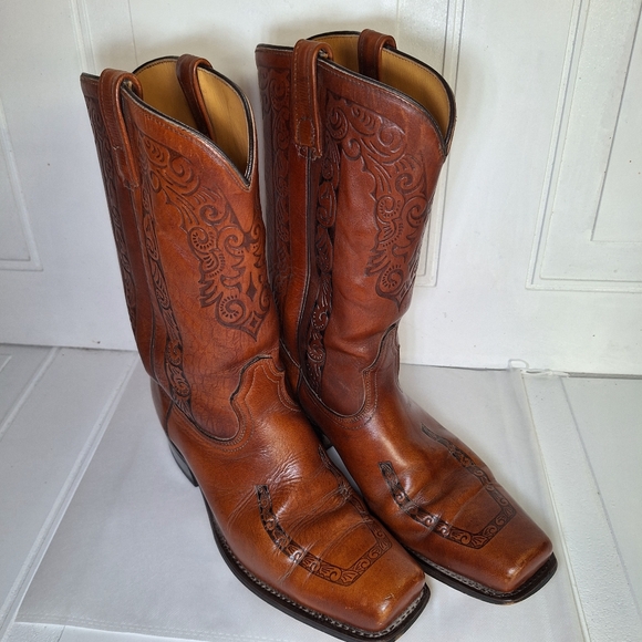 ACME Other - ACME Mens Vintage Cowboy Western Brown Square Toe Size 11D